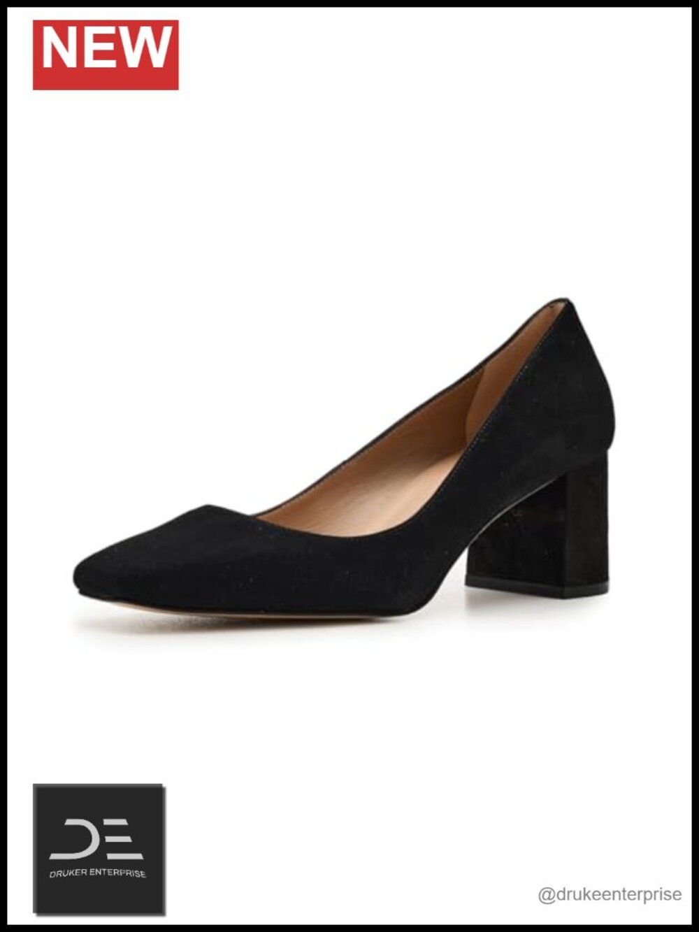 L.K. Bennett Sally Square Toe Courts Suede Pumps Block Heel